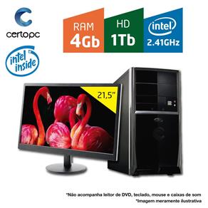 Computador + Monitor 21,5' Intel Dual Core 2.41GHz 4GB HD 1TB Certo PC FIT 1115
