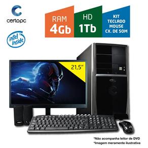 Computador + Monitor 21,5' Intel Dual Core 2.41GHz 4GB HD 1TB Certo PC FIT 1116
