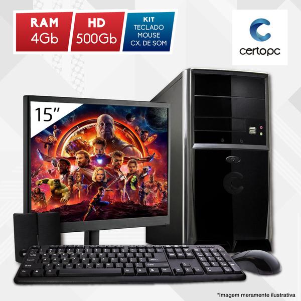 Computador + Monitor 15” Intel Dual Core 2.41GHz 4GB HD 500GB Certo PC Fit 1011