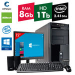 Computador + Monitor 15 Intel Dual Core 2.41ghz 8gb Hd 1tb com Windows 10 Pro Certo Pc Fit 111