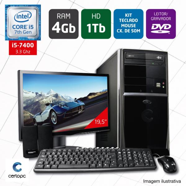 Computador + Monitor 19,5 Intel Core I5 7ª Geração 4GB HD 1TB DVD Certo PC SELECT 027