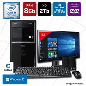 Computador + Monitor 19,5’’ Intel Core I5 7ª Geração 8GB HD 2TB DVD com Windows 10 Certo PC SELECT 008