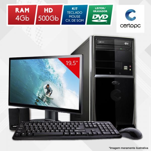 Computador + Monitor 19,5” Intel Dual Core 2.41GHz 4GB HD 500GB Certo PC Fit 1020