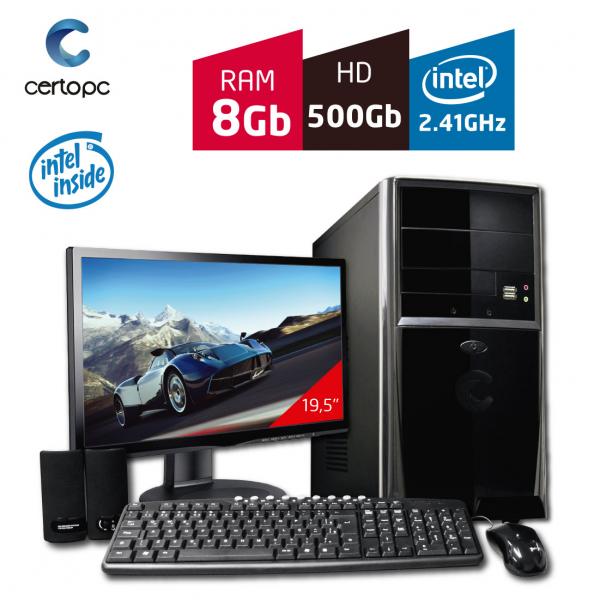Computador + Monitor 19,5'' Intel Dual Core 2.41GHz 8GB HD 500 GB Certo PC FIT 067