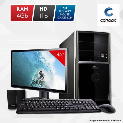 Computador + Monitor 19” Intel Dual Core 2.41GHz 4GB HD 1TB Certo PC Fit 104