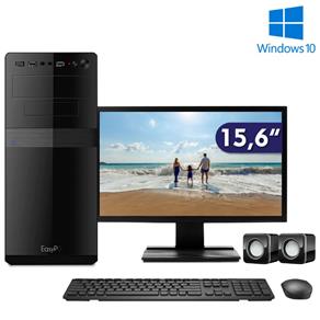 Computador + Monitor LED 15.6" Intel Dual Core 2.41Ghz 4GB HD 1TB Windows 10 Mouse Teclado EasyPC