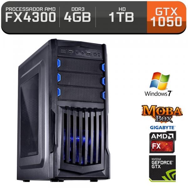 Computador Neologic Gamer Moba Box Amd FX4300, Gtx 1050, 4gb, 1b, Win 7 - Nli67040