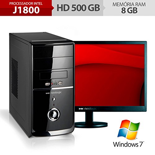 Computador Neologic NLI48293 Dual Core J1800 8GB Ram 500GB + Monitor 18,5" Windows 7