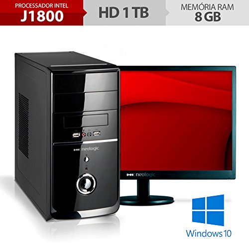Computador Neologic NLI53258 Dual Core J1800 8GB Ram 1TB + Monitor 18,5" Windows 10