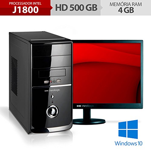 Computador Neologic NLI53792 Dual Core J1800 4GB Ram 500GB + Monitor 18,5" Windows 10