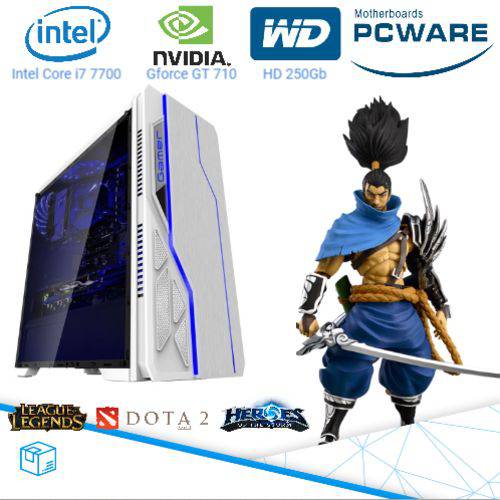 Computador Pc Cpu Gamer Intel Core I7 7700 Octacore 4.2 Ghz HDMI 4Gb Nvidia Gforce GT710 Bg-009 Branco