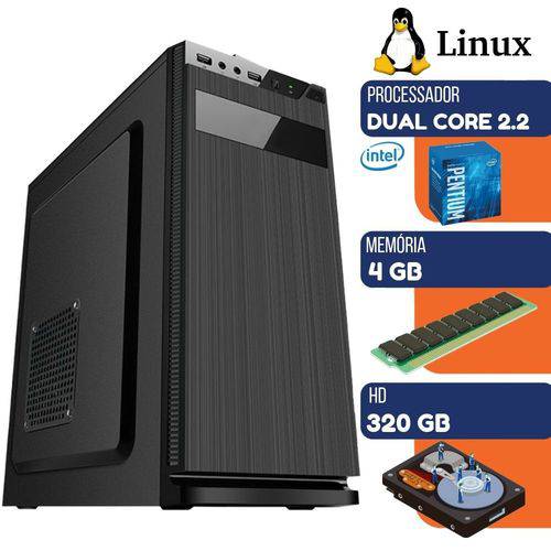 Computador Pc Desktop Intel Dual Core 2.2ghz 4gb HD 320gb Linux Wifi