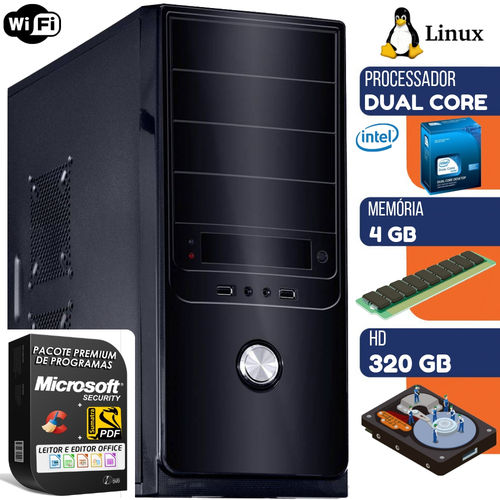 Computador Pc Desktop Intel Dual Core 2.2ghz 4gb HD 320gb Linux Wifi