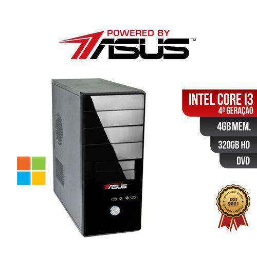 Computador Powered By ASUS Core I3 4 Geração 4gb Ddr3 HD 320Gb DVD Windows