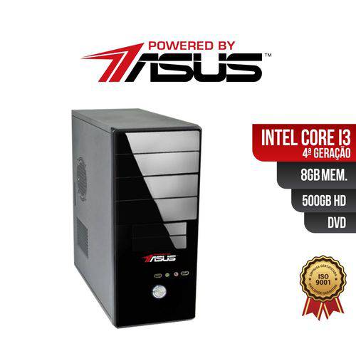 Computador Powered By ASUS Core I3 4 Geração 8Gb Ddr3 HD 500Gb DVD