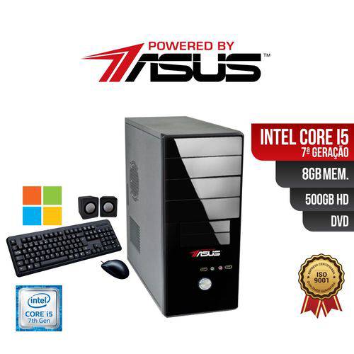 Computador Powered By ASUS Core I5 7 Geração 8gb Ddr4 HD 500gb DVD Windows + Kit