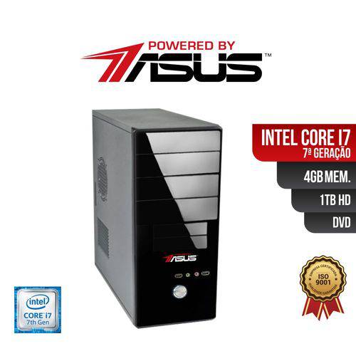 Computador Powered By ASUS Core I7 7 Geração 4gb Ddr4 HD 1Tb DVD