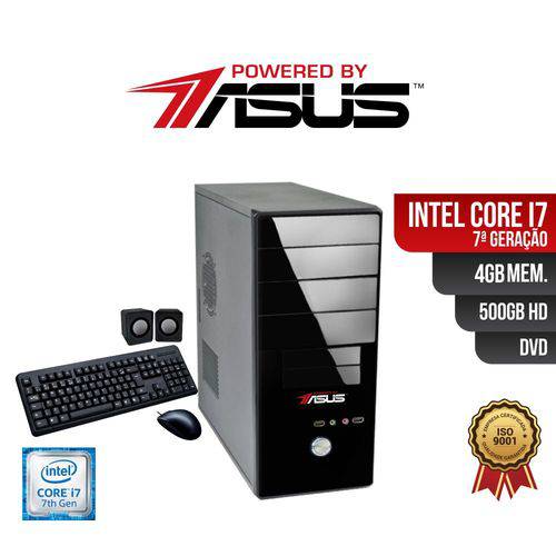 Computador Powered By ASUS Core I7 7 Geração 4gb Ddr4 HD 500gb DVD + Kit