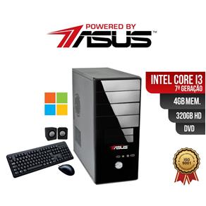 Computador Powered By ASUS I3 7G 4gb 320gb DVD Win Kit