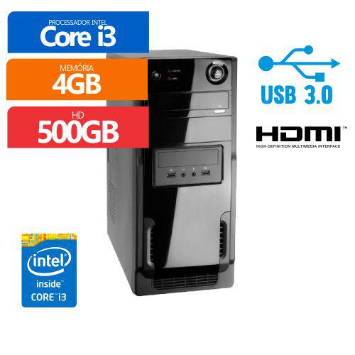 Tamanhos, Medidas e Dimensões do produto Computador Premium Business Intel Core I3 4Gb 500Gb / HDMI / USB 3.0