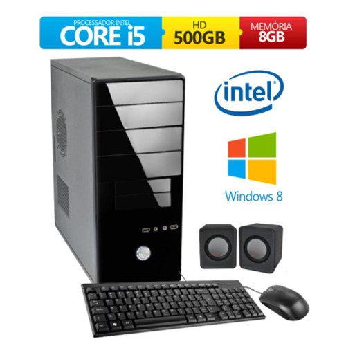 Computador Premium Business Intel Core I5 8gb 500gb Com Windows 8 + Kit