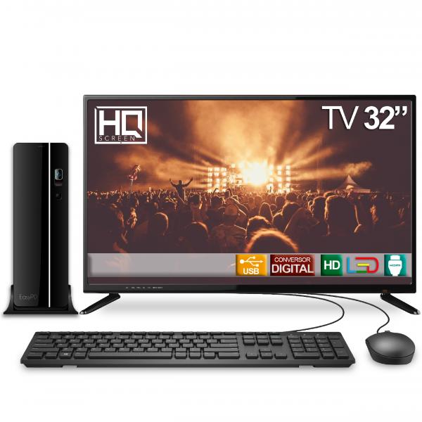 Computador TV 32" PC Intel Core I3 4GB 1TB HDMI Áudio EasyPC Play