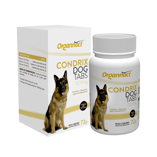 Condrix Dog Tabs 1200mg 72g 60 Tabs Organnact Suplemento Cães