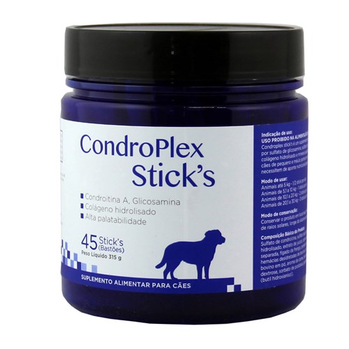 Condroplex 45 Stick's (bastões) 315g Avert Suplemento Cães