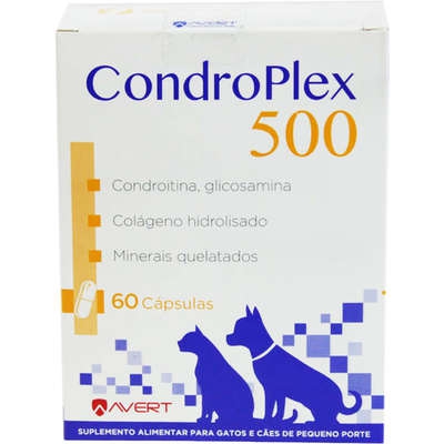 Tudo sobre 'CondroPlex 500 Suplemento Alimentar Cápsulas Cães e Gatos - Avert'