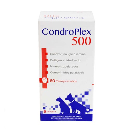 Condroplex 500mg 60 Comp Avert Suplemento Articulação Cães