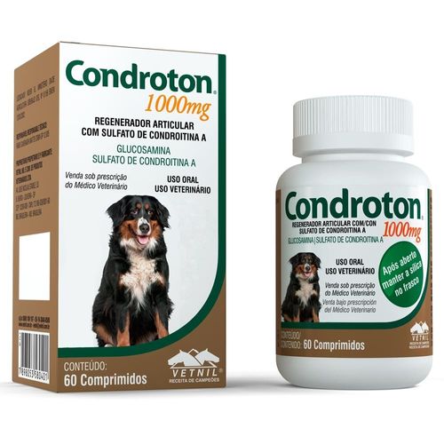 Condroton 1000 C/60 Comprimidos _ Vetnil Unidade