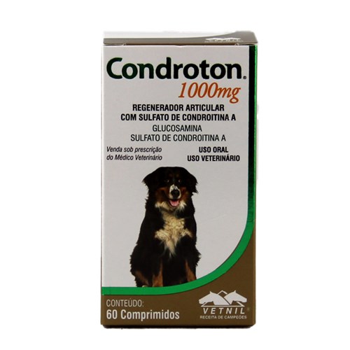 Condroton 1000mg 60 Comprimidos Vetnil Suplemento Cães