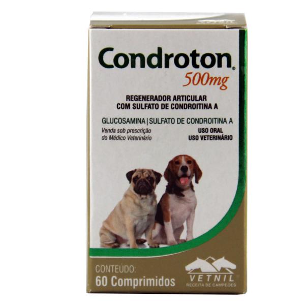 Condroton 500mg 60 Comp Vetnil Suplemento Cães Gatos