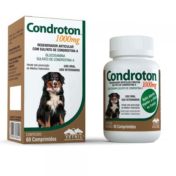 Condroton Pet 1000 Mg - Regenerador Articular - 60 Comprimidos - Vetnil