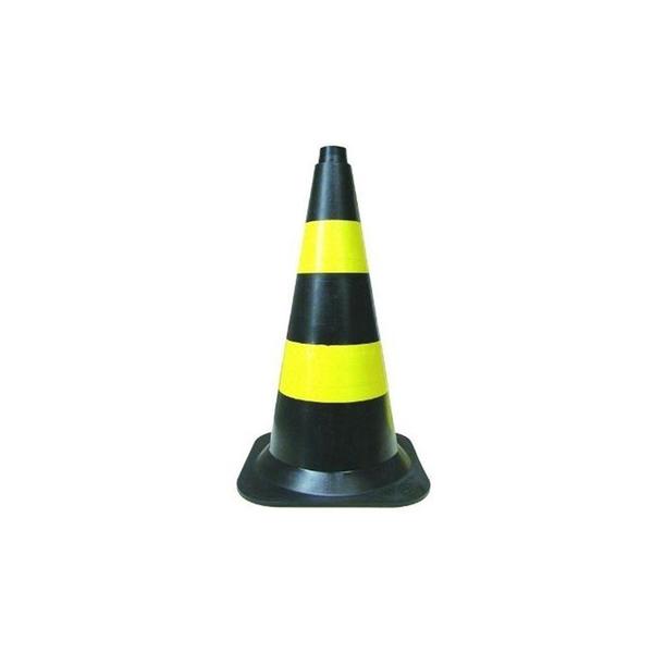 Cone de Sinalizacao com 50 Cm, Preto e Amarelo, /Vonder