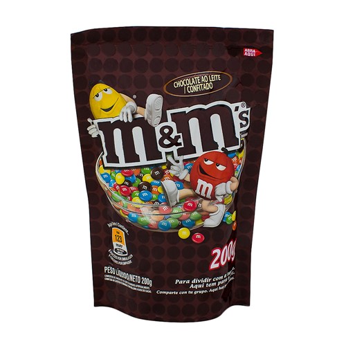 Confeitos M&M ao Leite Confeitos M&M Chocolate ao Leite Tamanho Família com 200g