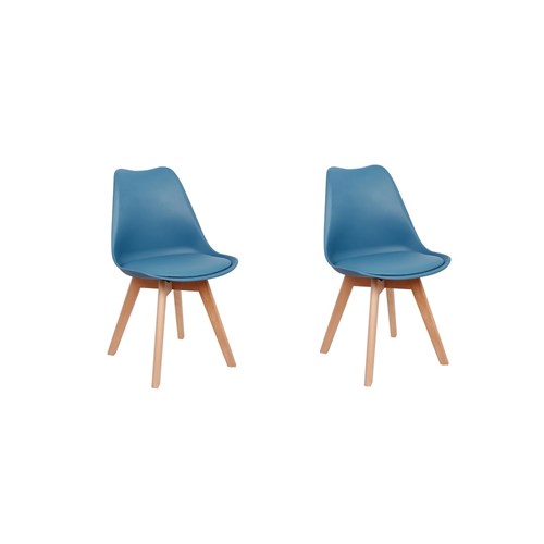 Conjunto 02 Cadeiras Eames Wood Leda Design - Turquesa