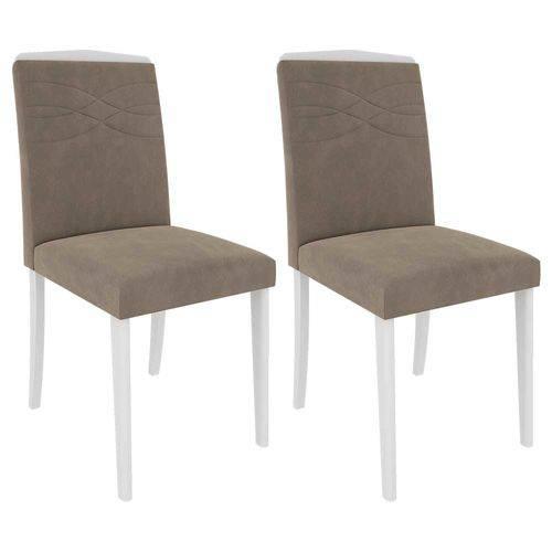 Conjunto 02 Cadeiras Vanessa - Branco/caramelo - Cimol