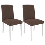 Conjunto 02 Cadeiras Vanessa - Branco/chocolate - Cimol