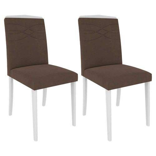 Conjunto 02 Cadeiras Vanessa - Branco/chocolate - Cimol