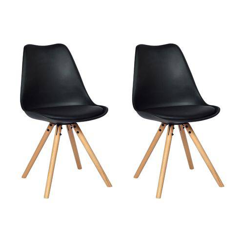 Conjunto 02 Cadeiras Wood Ligia Design - Preta