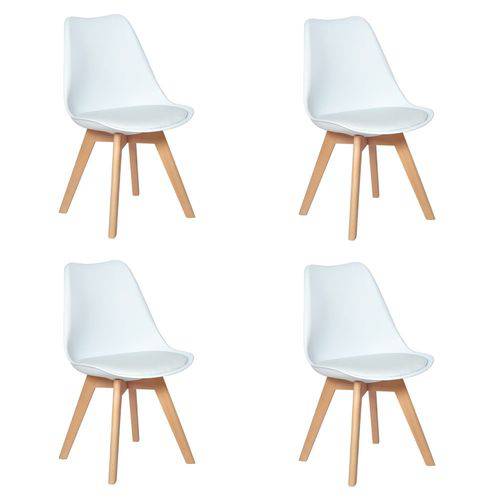 Tudo sobre 'Conjunto 04 Cadeiras Eames Wood Leda Design - Branca'