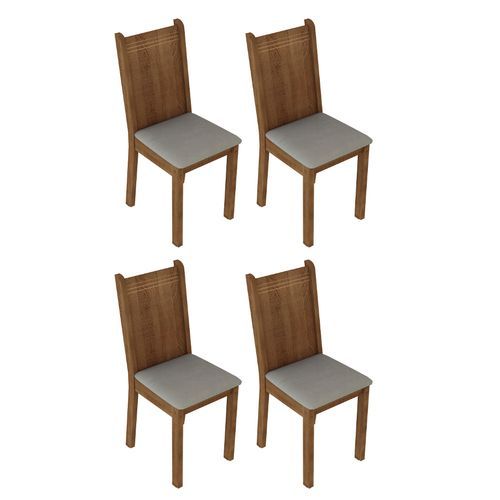 Conjunto 4 Cadeiras 4290X Madesa - Rustic/Pérola