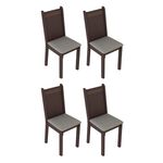 Conjunto 4 Cadeiras 4290X Madesa - Tabaco/Pérola
