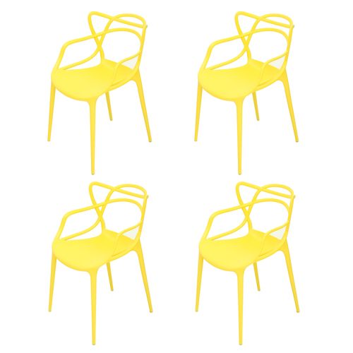 Conjunto 4 Cadeiras Allegra Master Amarela