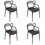Conjunto 4 Cadeiras Allegra Mix Chair Polipropileno Preto - Byartdesign