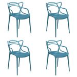 Conjunto 4 Cadeiras Allegra Mix Chair Polipropileno Turquesa - Byartdesign