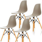 Conjunto 4 Cadeiras Charles Eames Eiffel Dsw - Nude