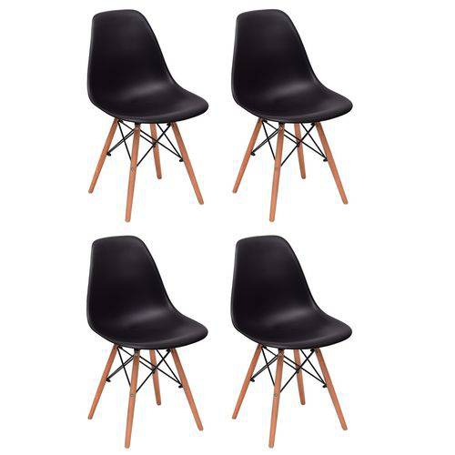 Tudo sobre 'Conjunto 4 Cadeiras Charles Eiffel Eames Fortt FT-18090 Preta'