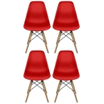 Conjunto 4 Cadeiras Charles Eiffel Eames Fortt Ft-18090 Vermelha
